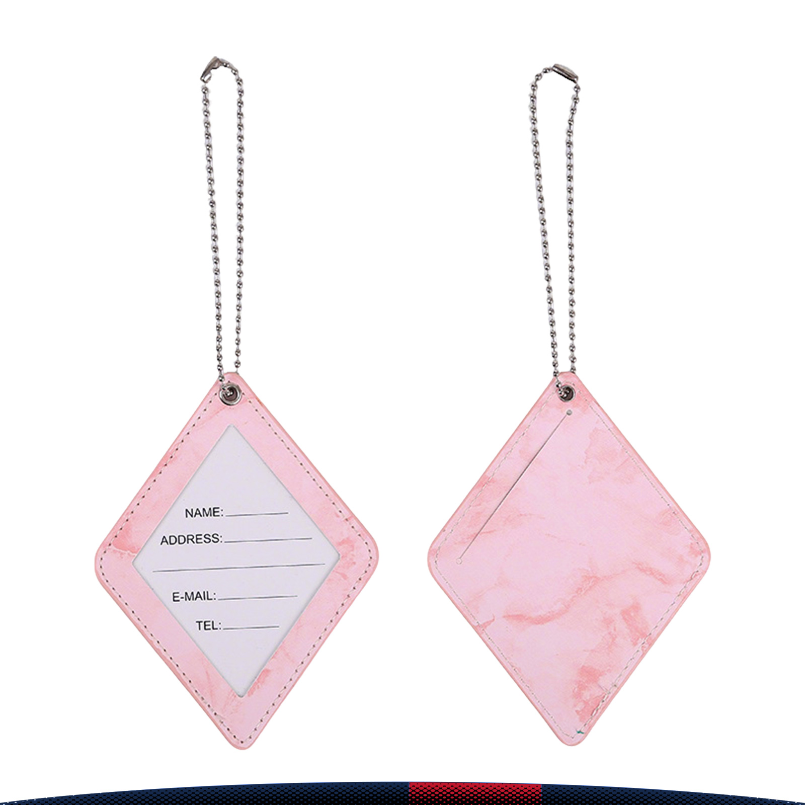 Kelune Diamond-Shaped Marble Pattern PU Leather Luggage Tag 6