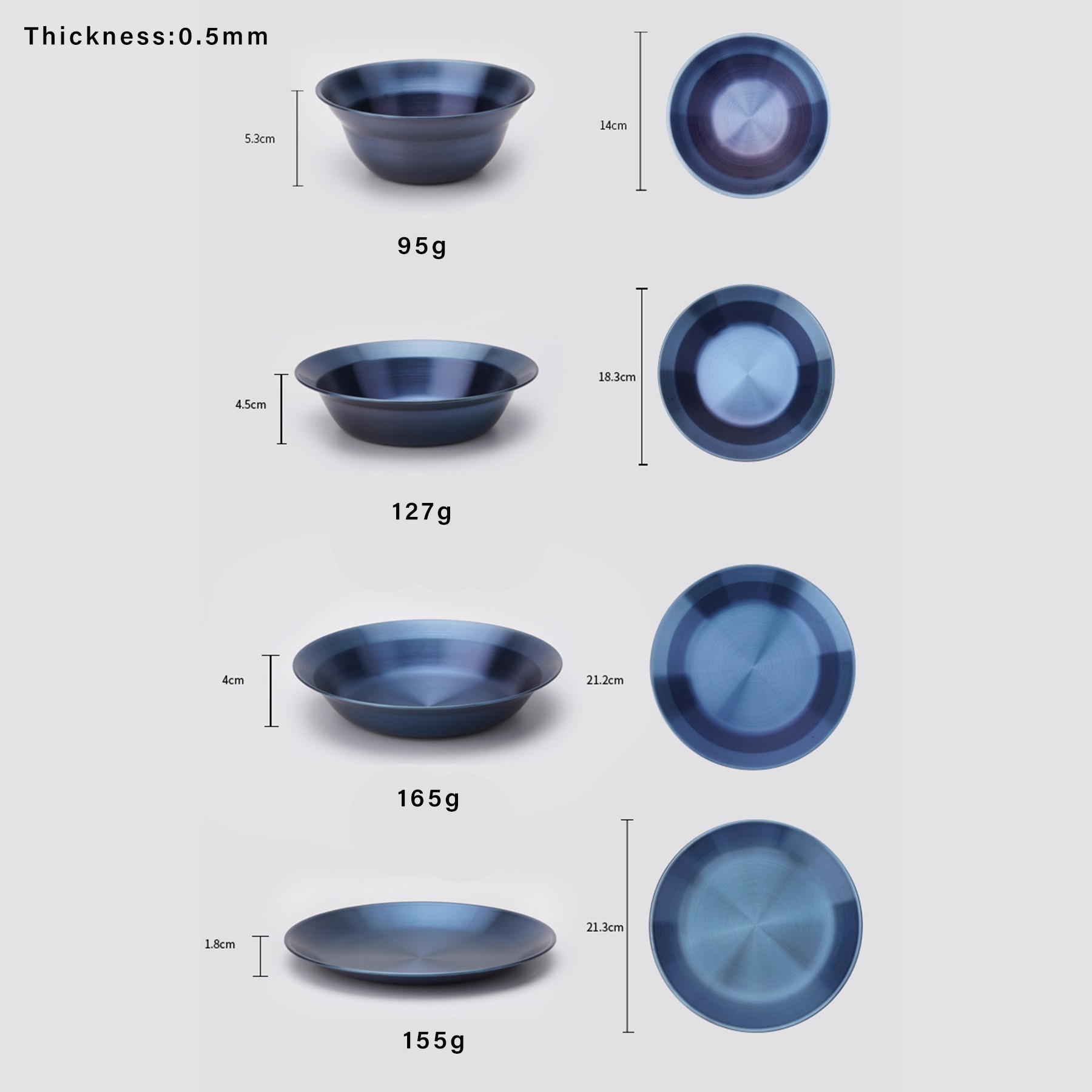 Stainless Steel Sapphire Blue Electroplate Plate Set 3