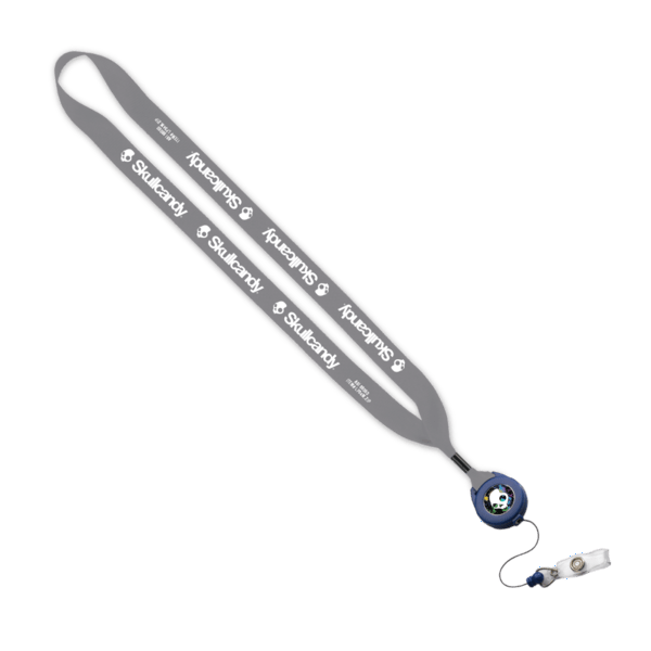 3/4" Polyester Lanyard with Metal Crimp & Retractable Badge Reel 18