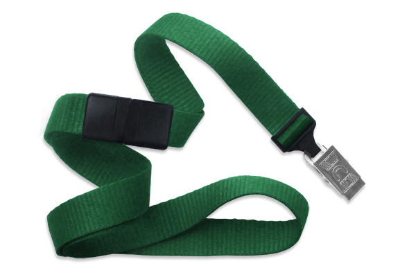 5/8" Blank Breakaway Lanyard w/Bulldog Clip (Kelly Green) 1