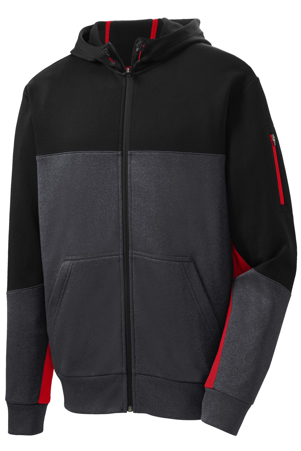 Sport-Tek Tech Fleece Colorblock Full-Zip Hooded Jacket. ST245 12