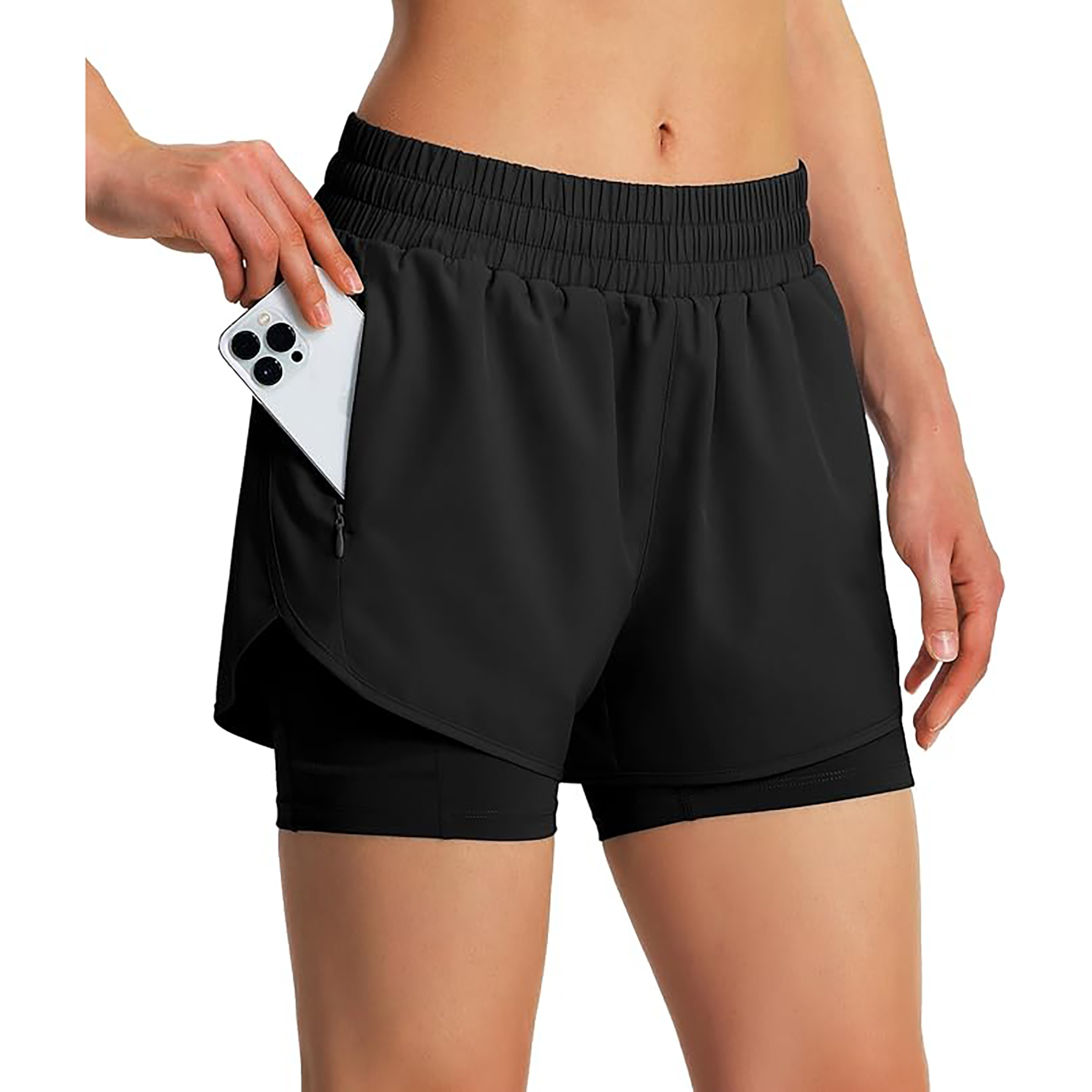 Women's2 I n 1 Quick Drying Sports Shorts with Lining 2