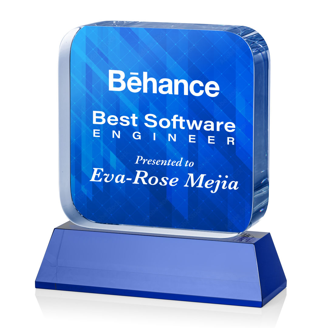 Flamborough VividPrint™ Award on Base - Blue 18
