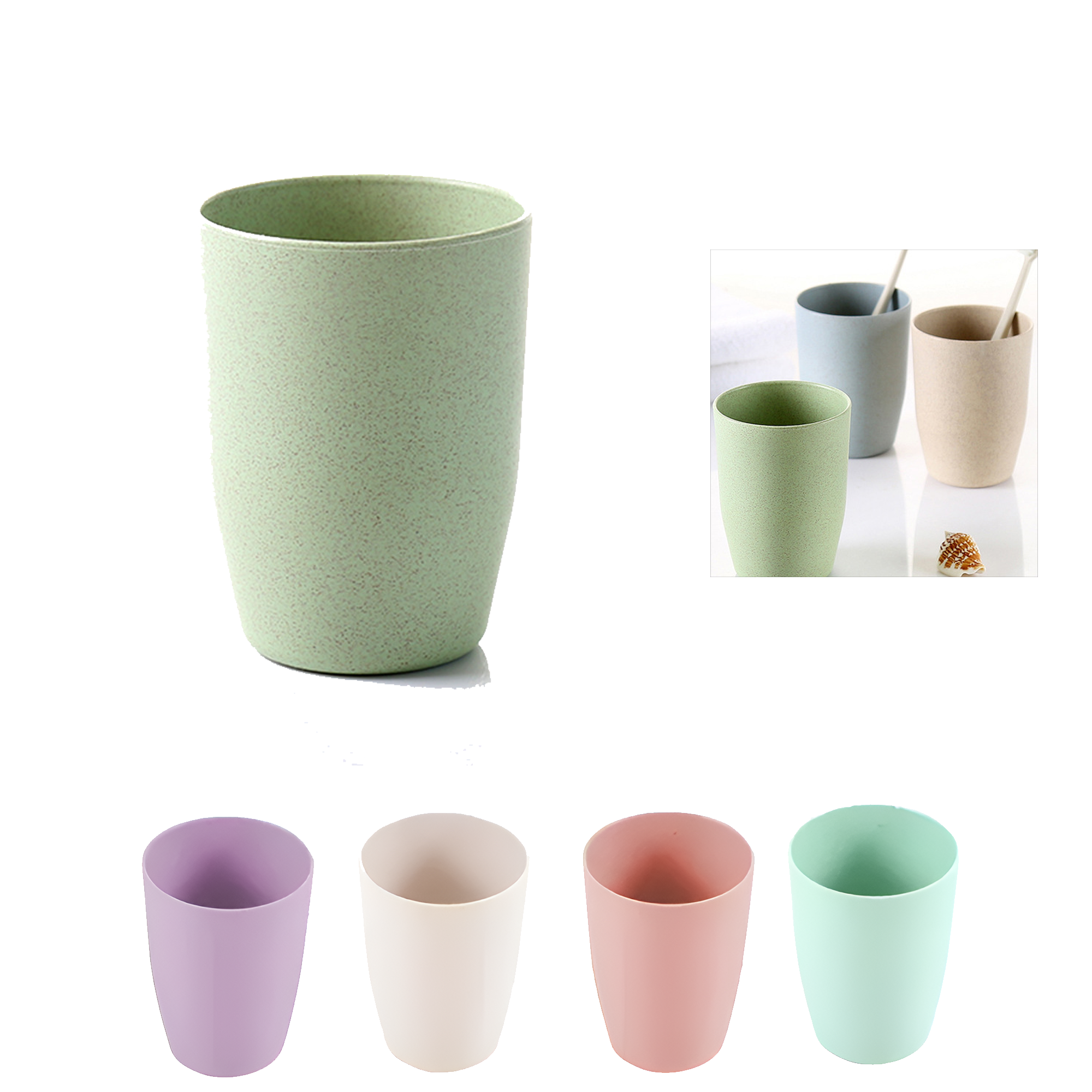 10oz Wheat Straw Plastic Cup 1