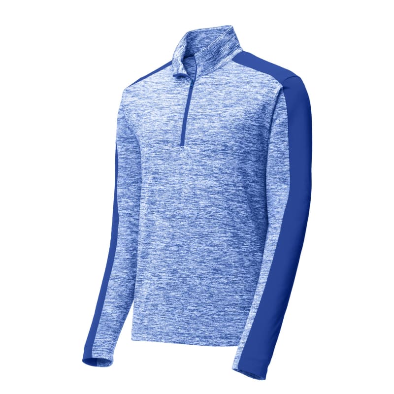 Sport-Tek PosiCharge Electric Heather Colorblock 1/4-Zip Pullover., custom hoodie or sweatshirt with logo imprint 6