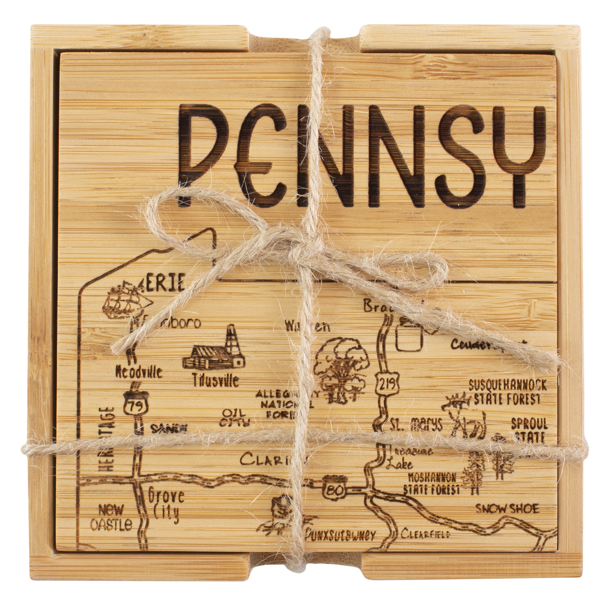 Pennsylvania Puzzle Coaster Set 4