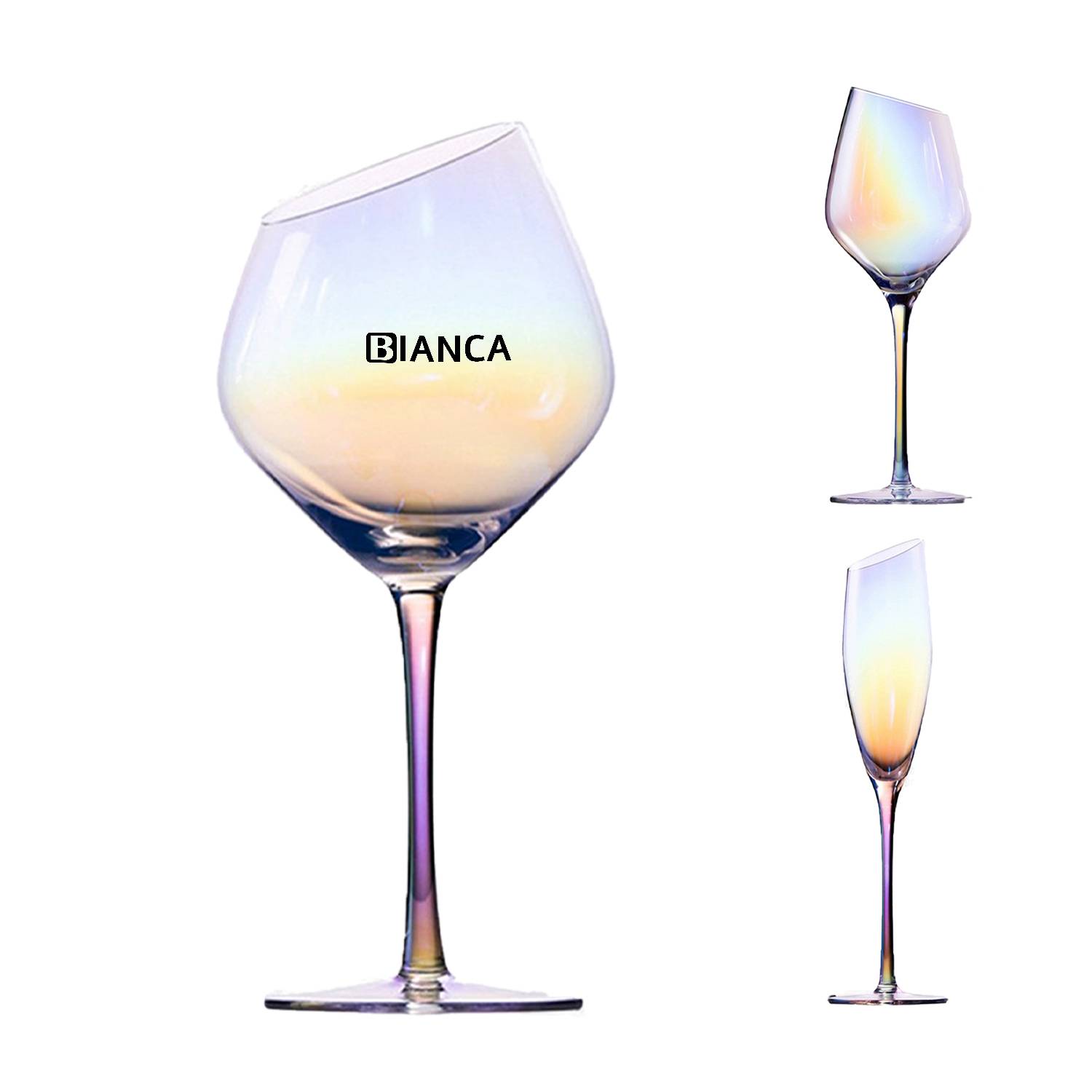 Reusable Luxury Colored Crystal Rainbow Wine Glass