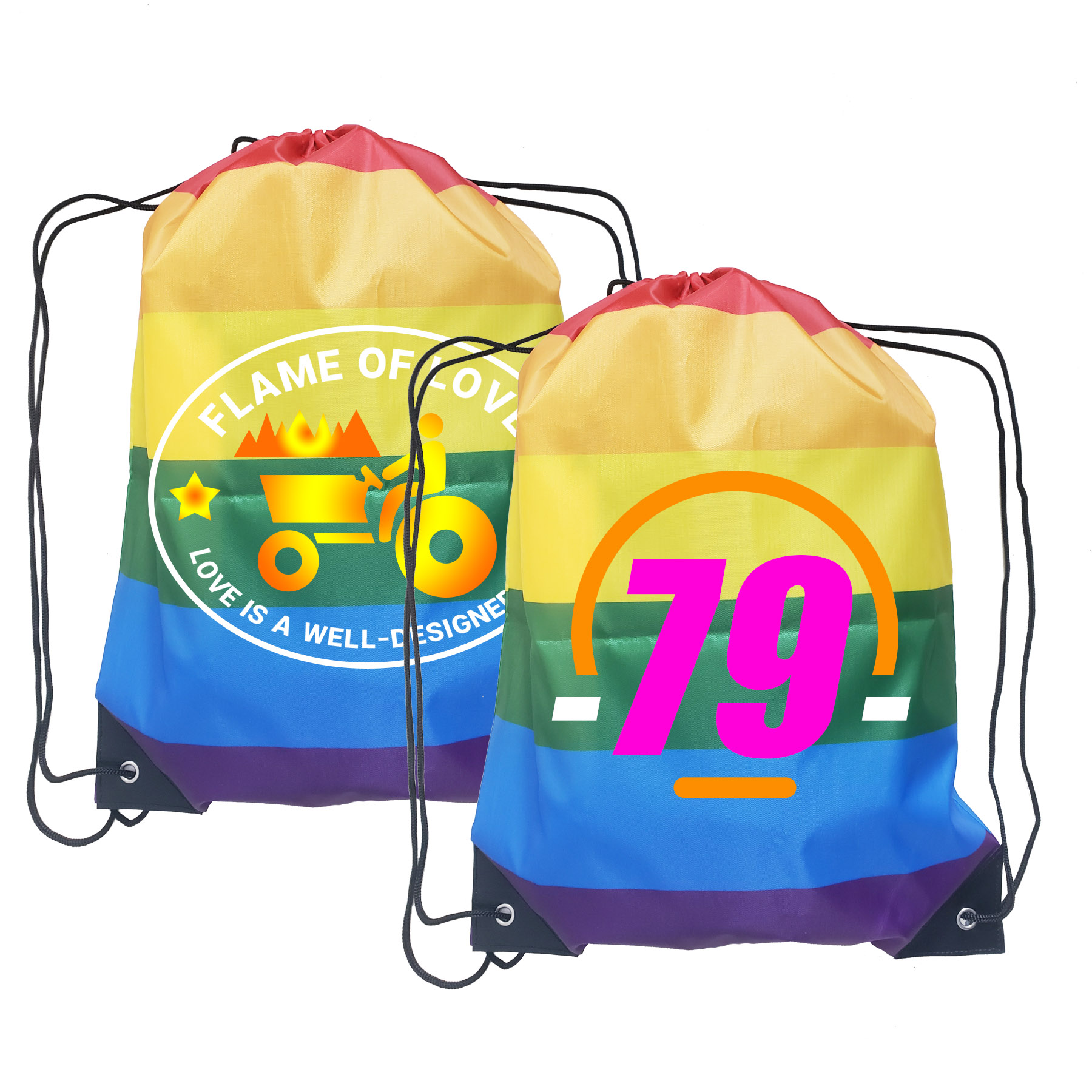 Rainbow Drawstring Backpack 2