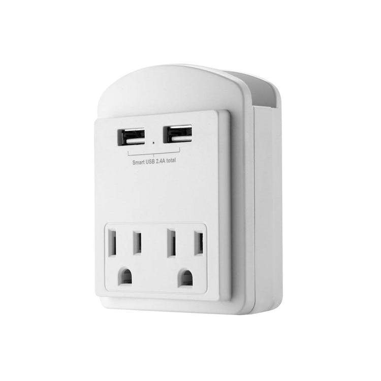 Surge Protector  - 2 Wall Outlets 2 USB Ports White 2