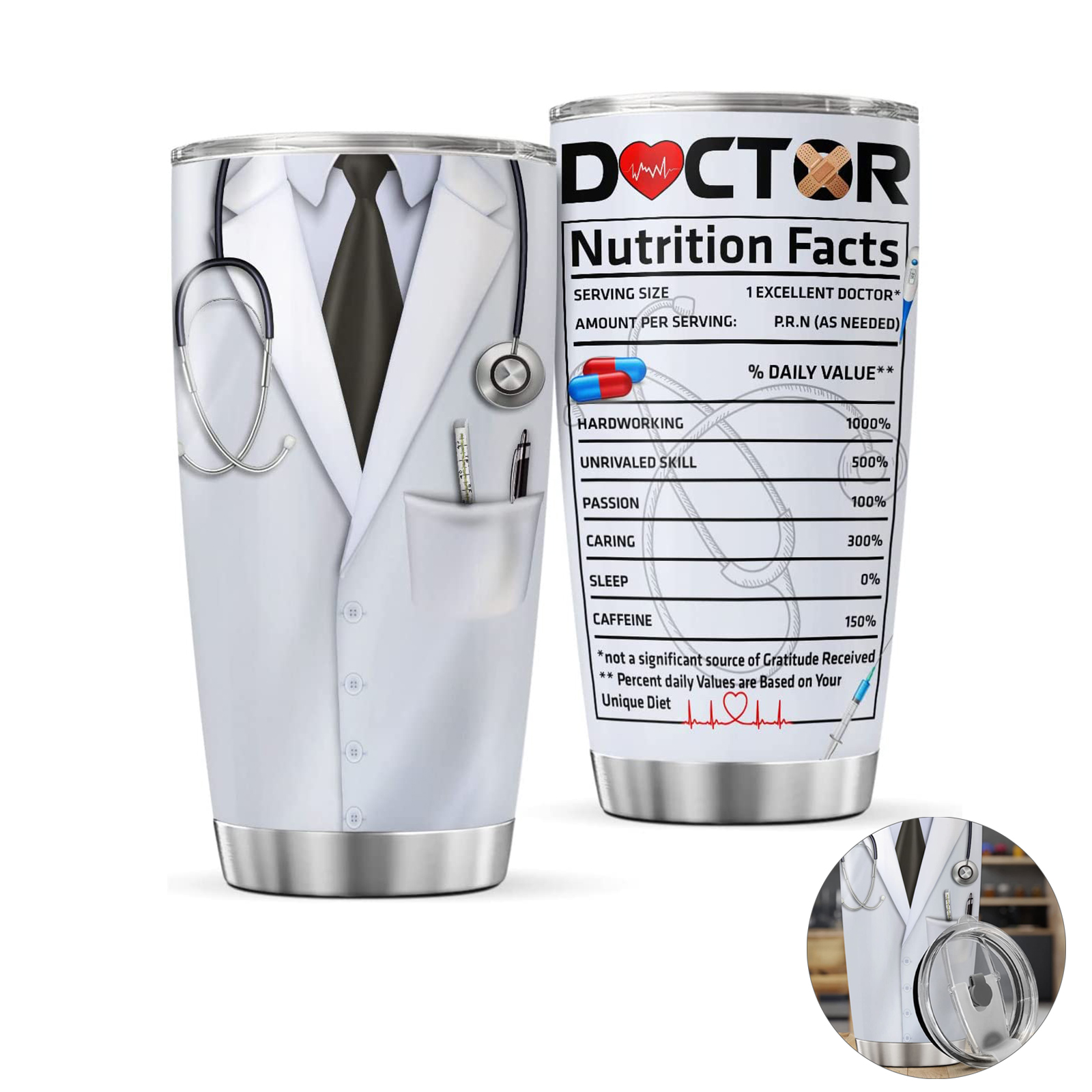 20 Oz Doctor Tumbler Coffee Mug 2