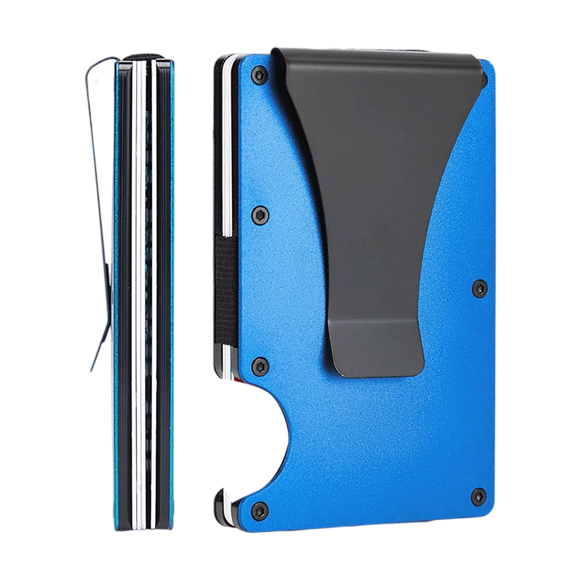 Aluminum Alloy RFID Blocking Card Wallet With Elastic Band And Money Clip 7