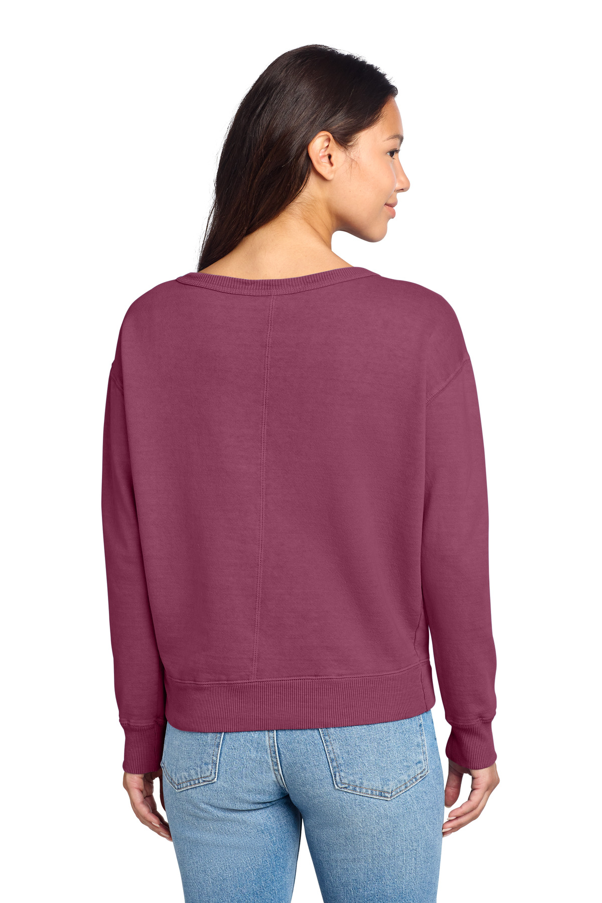 Port & Co Women's Beach Wash Garment-Dyed V-Neck Sweatshirt LPC098V 47
