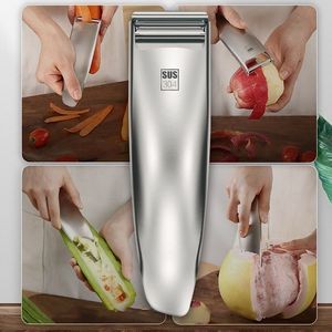2 IN 1 Stainless Steel Fruit & Vegetable Peeler with Ring Holding Design 8