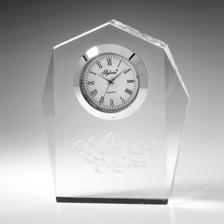 3-1/2" Regal Crystal Clock Desktop Award 1