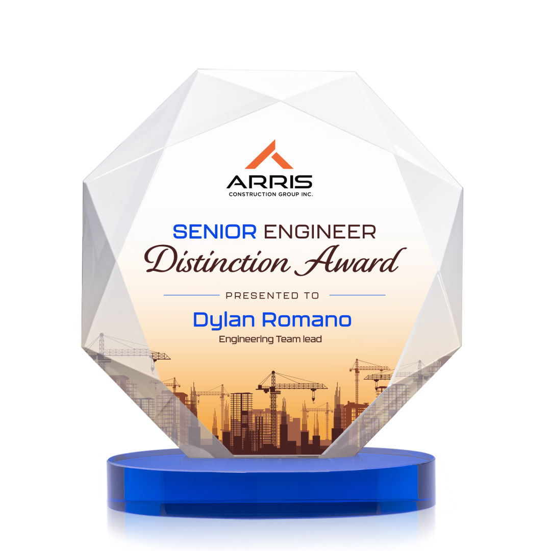 Kitchener VividPrint™ Award on Alberton Base - Blue 3