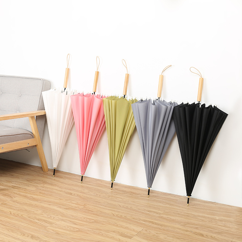 16 Ribs Umbrella with Wooden Handle 3