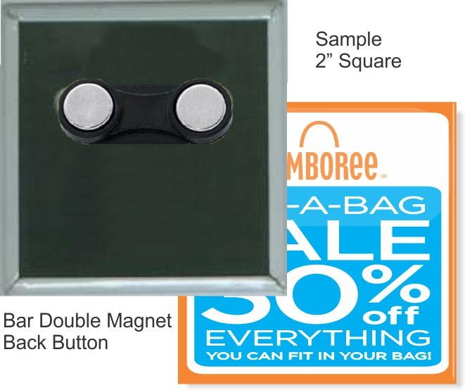 Bar Double Magnet 2 Inch Square Button 2