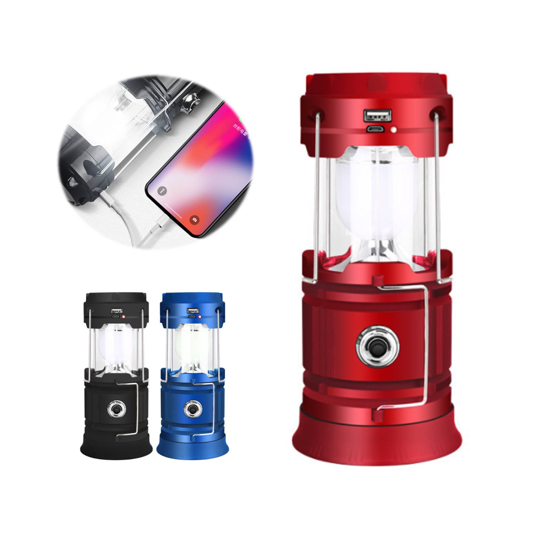 Rechargeable Portable Outdoor Solar Camping Lights 4