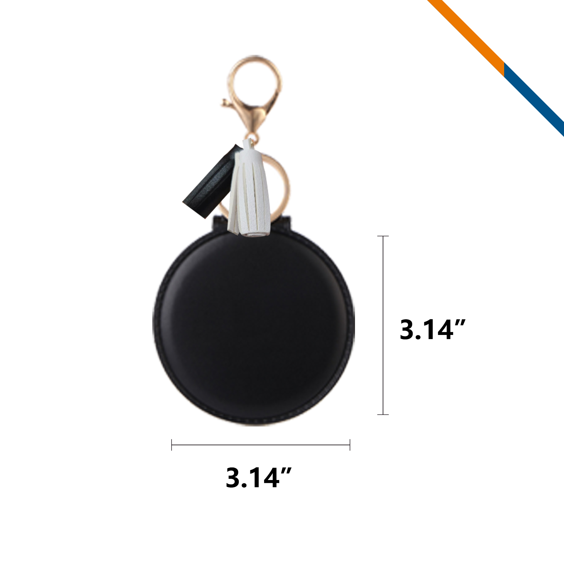 KeyGlow PU Leather Keychain Compact Mirror 3