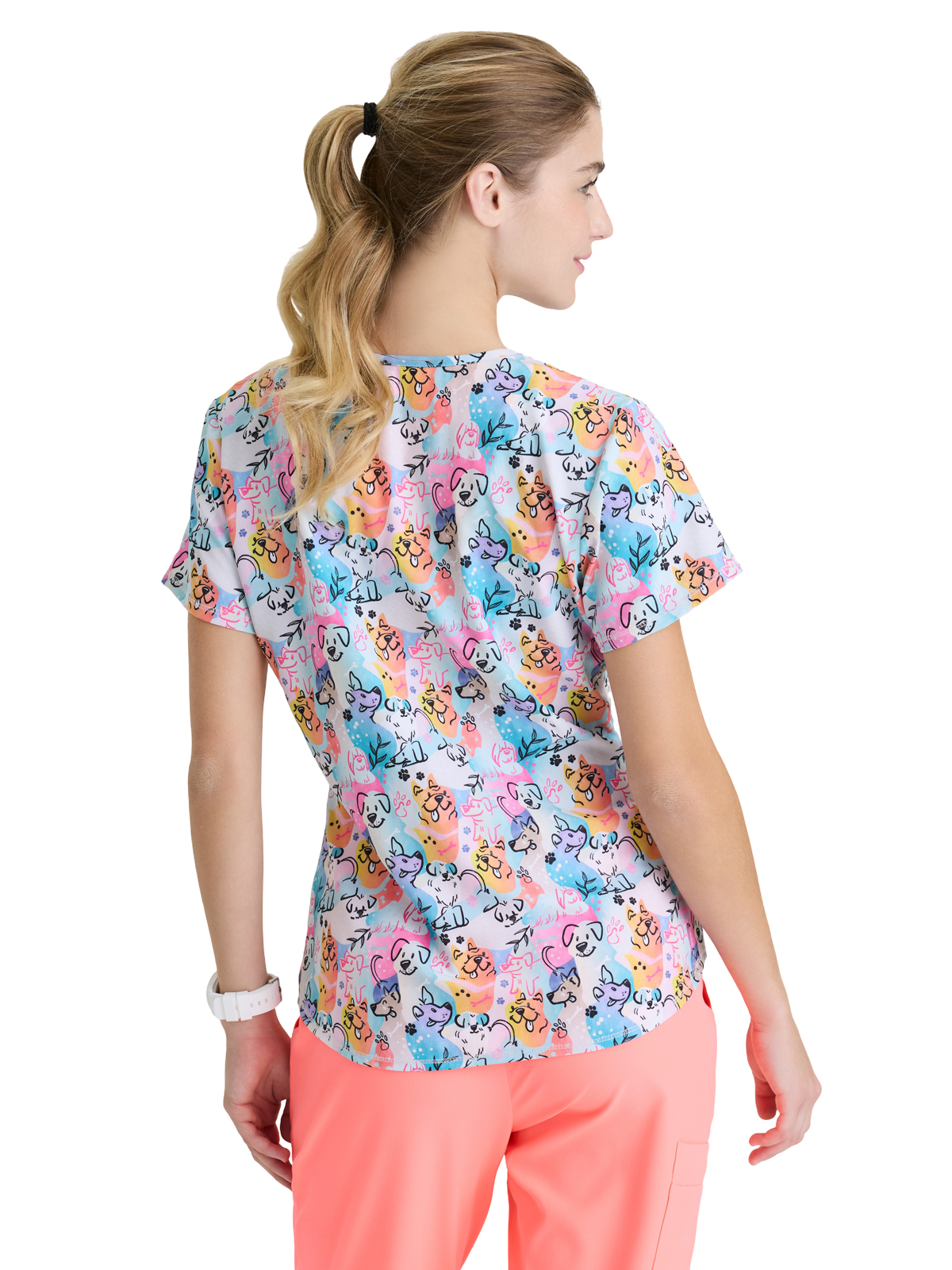 Skechers - Women's Three-Pocket V-Neck Reliance Print Scrub Top 34