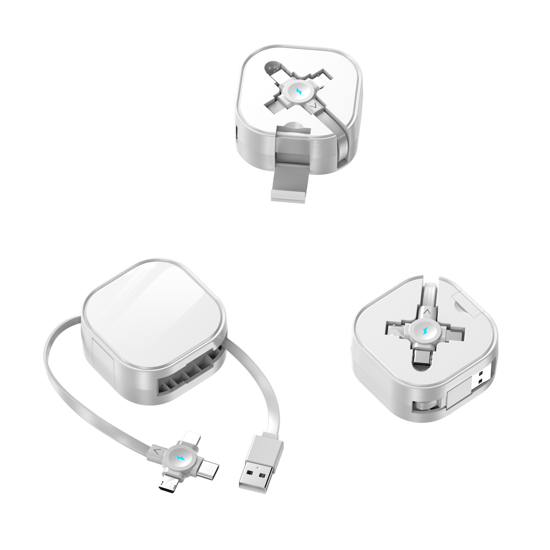 Retractable Phone Holder And 3-In-1 Data Cable 1
