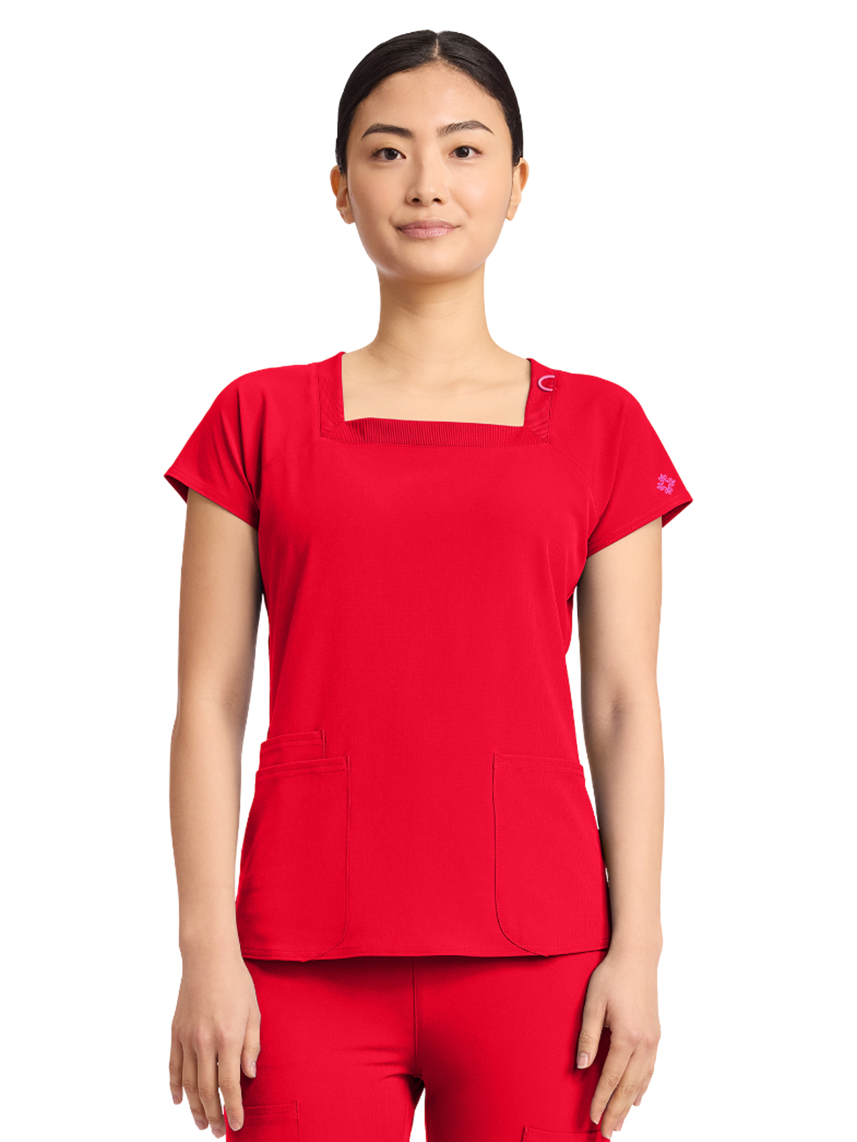 Med Couture - MC AMP - Women's 3-Pocket Square Neck Scrub Top 6