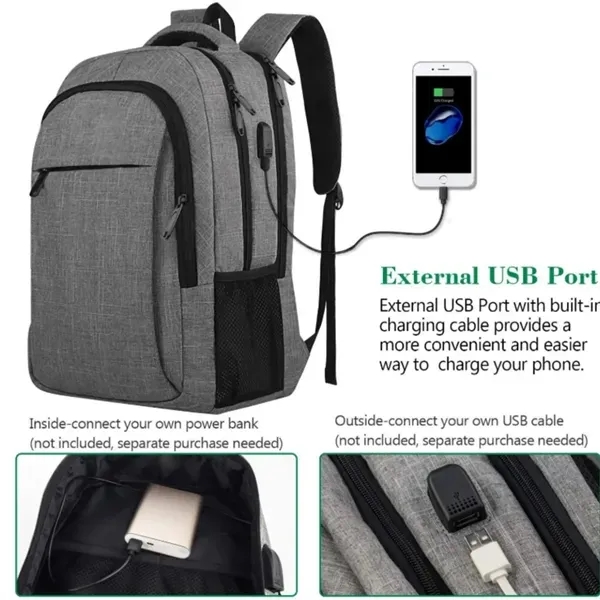 Large Laptop Backpack with USB Charging Port 2