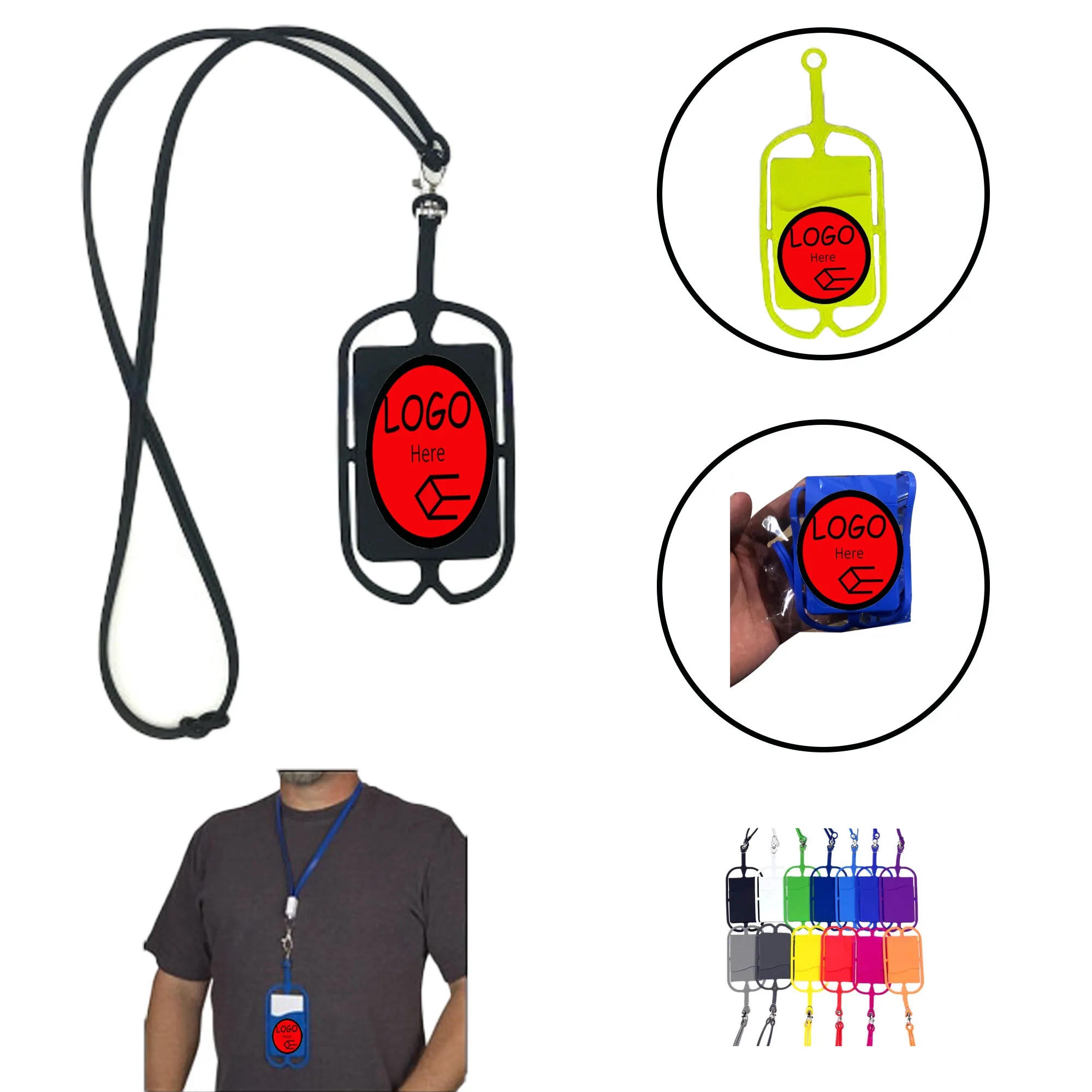 39 1/2" Silicone Phone Holder With Lanyard 3