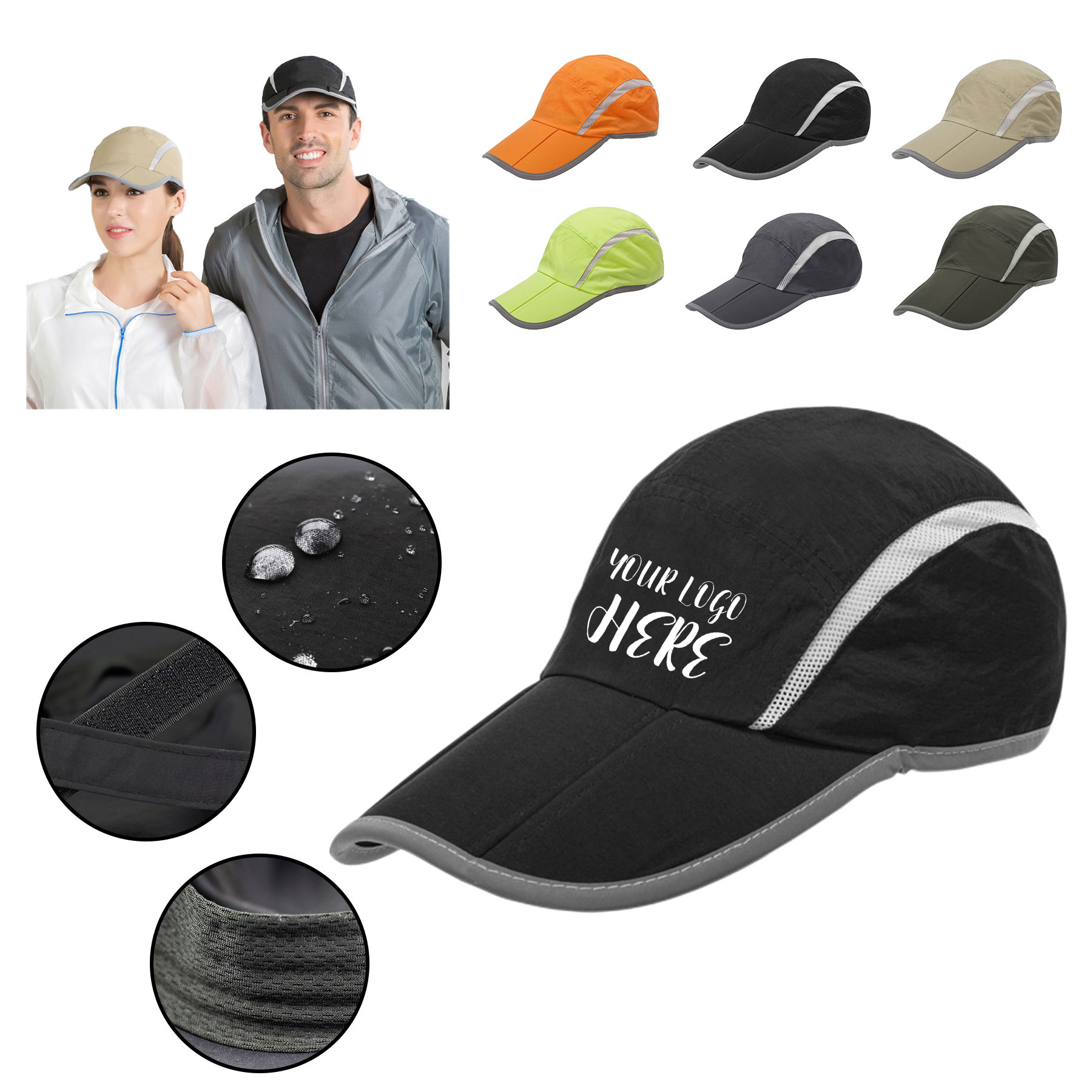 Unisex Baseball Cap With Reflective Stripe 2