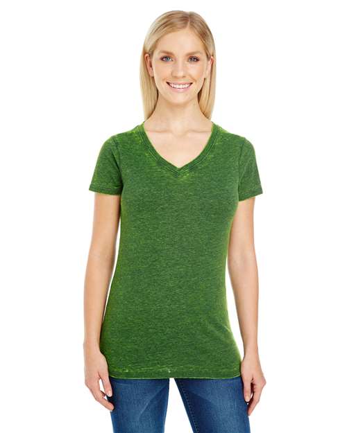 Women's Cross Dye V-Neck T-Shirt - 215B 6
