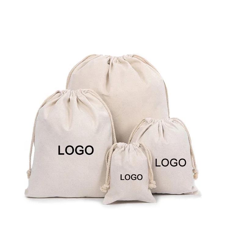 Canvas Cotton Drawstring Bag with Rope Strings 2