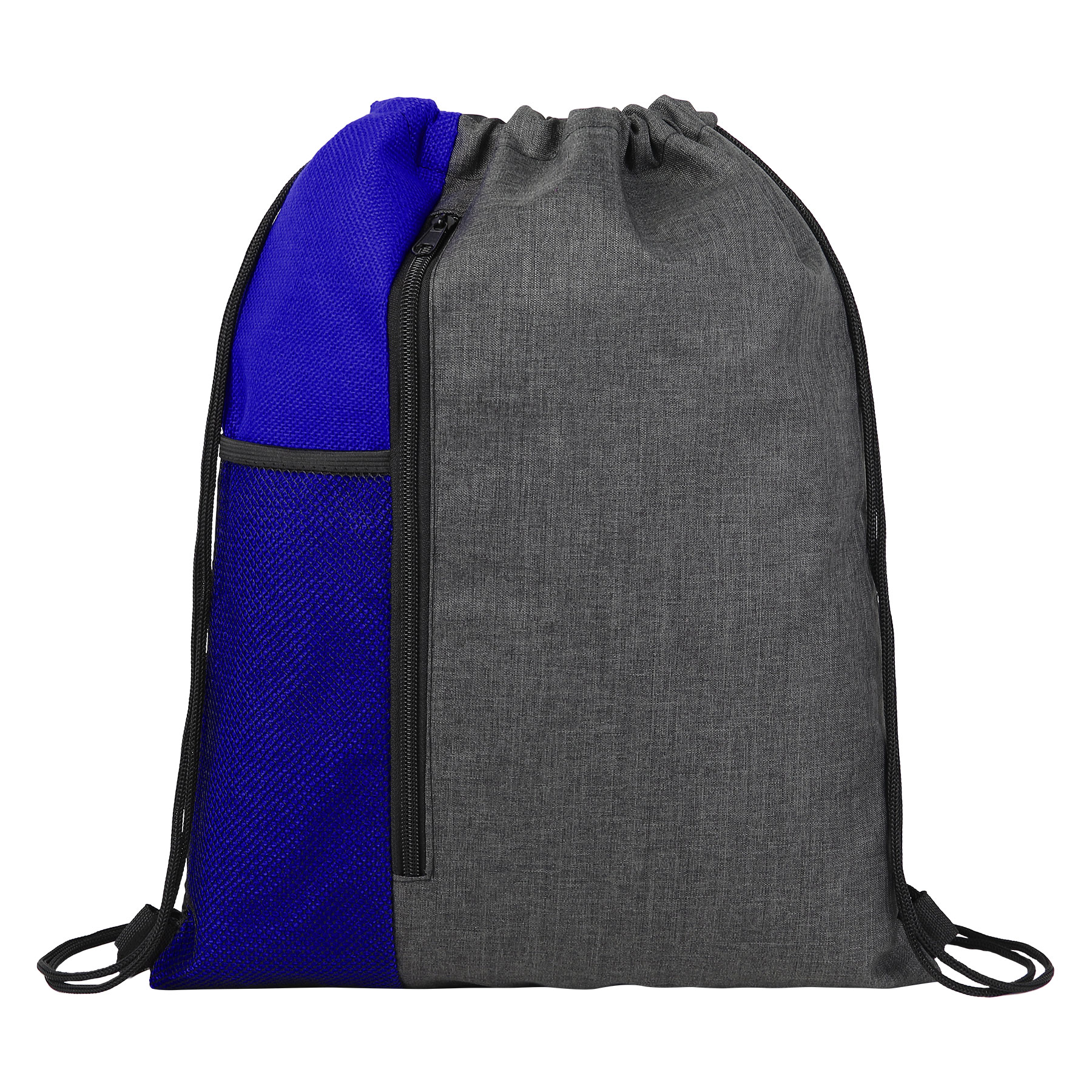 Drawstring Backpack With Front Vertical Zip Pocket And Mesh Pocket 5