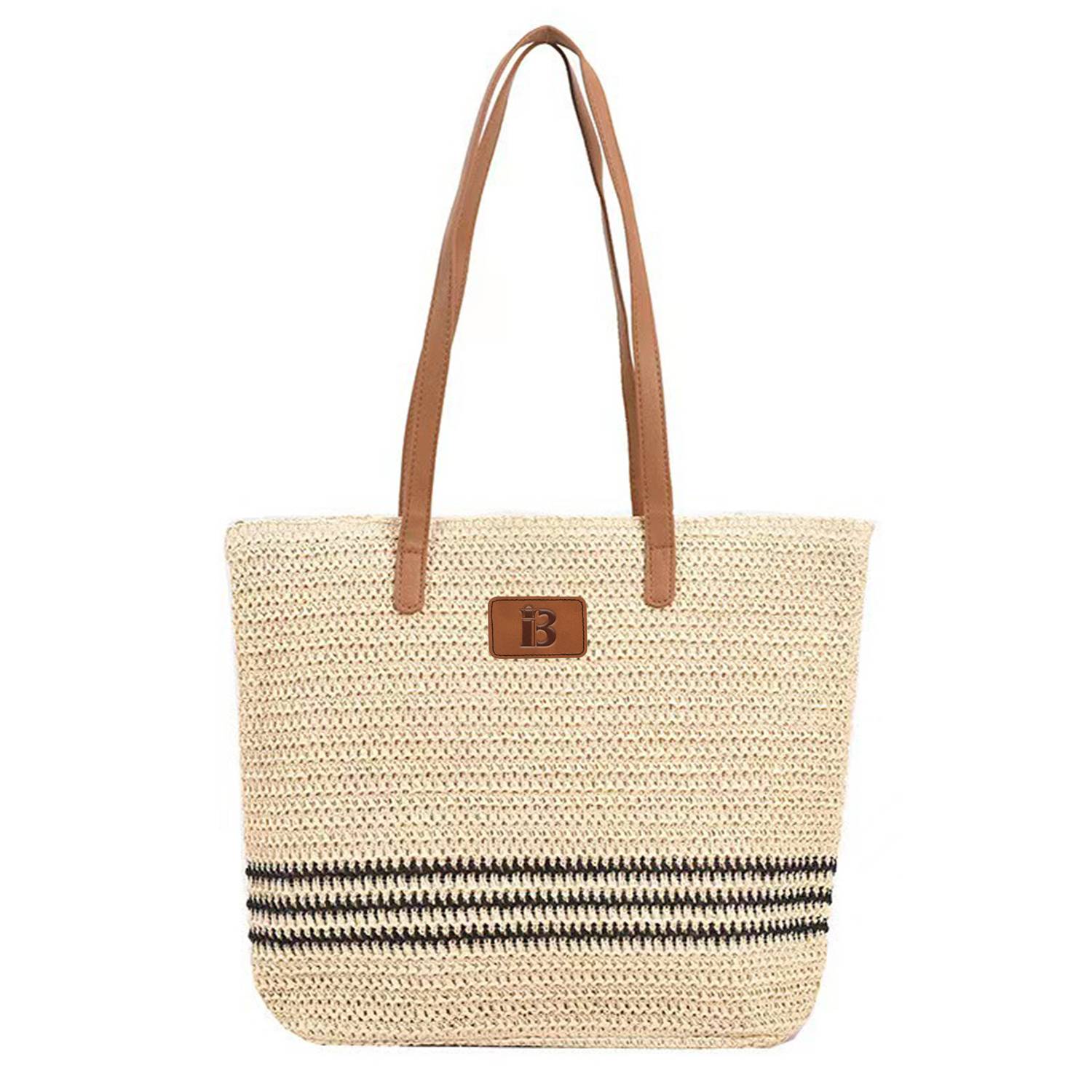 Hand-woven Straw Shoulder Summer Beach Bag