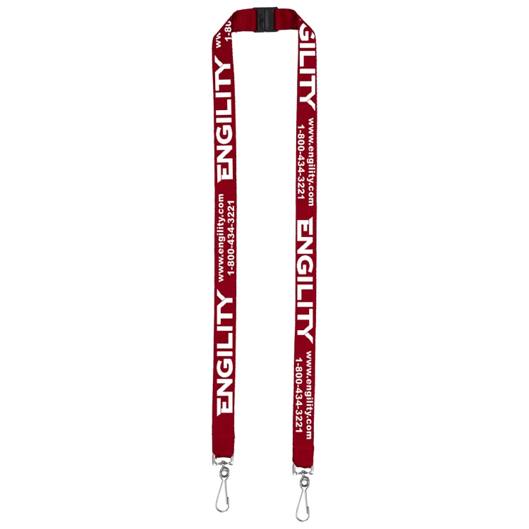 "RICARDO" 3/4" Dual Attachment Polyester Silkscreen Lanyard with FREE Breakaway Safety Release 8