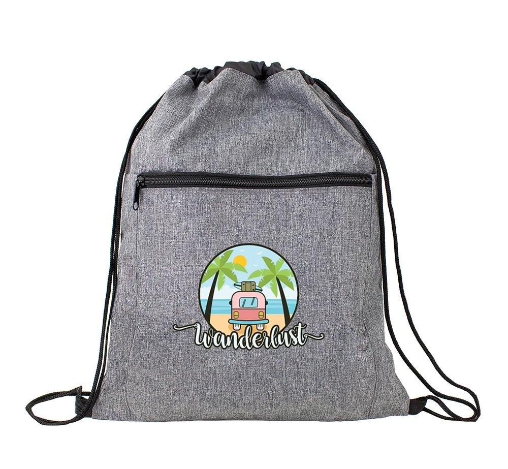 Heather Gray Drawstring Backpack