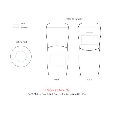 Reno Double Wall Ceramic Tumbler w/Wood Lid 10oz 52