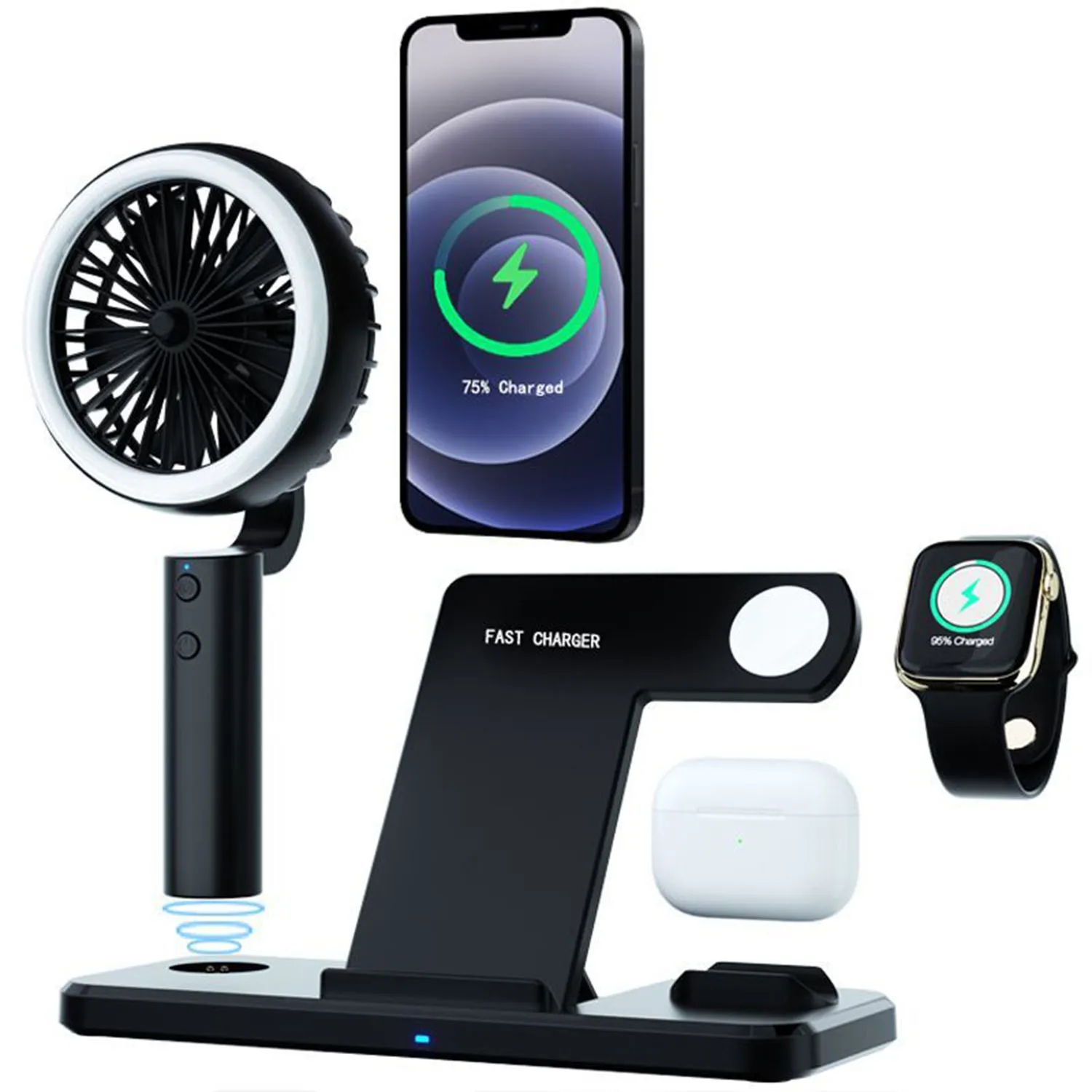 Multifunctional Fan Mobile Phone Headphone Wireless Charger 2