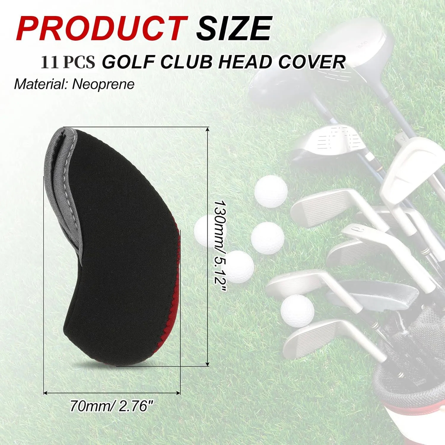 11Pcs Neoprene Number Golf Club Head Cover 11