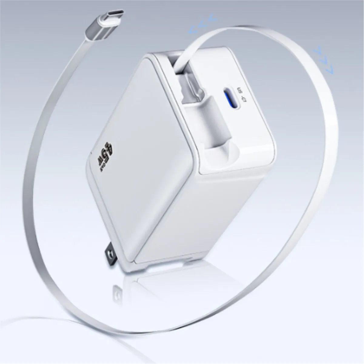 45W GaN Wall Charger With Retractable USB-C Cable 3