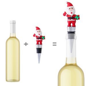 Charming PVC Santa Claus Wine Cork Bottle Stopper 6