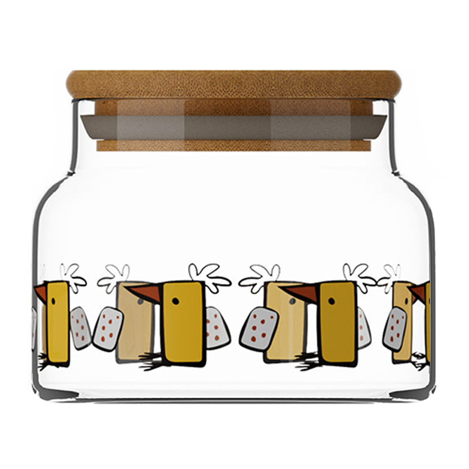 8oz Bamboo Lid Clear Glass Storage Jar 8