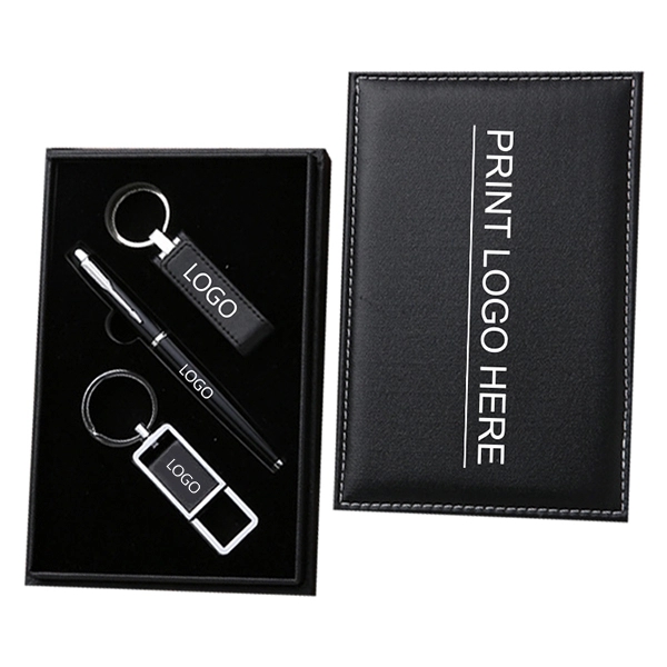 3 In 1 Leather pen Key Chain and Usb gifts Box 2