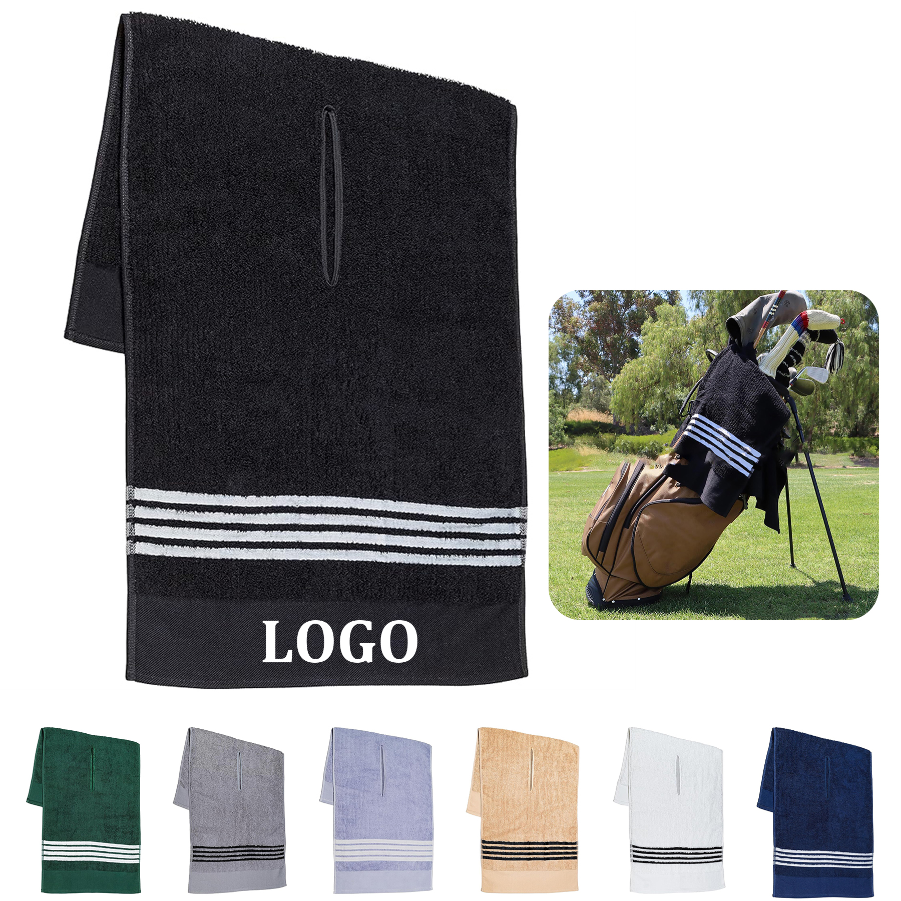 Large 19" x 44" Caddie Style Golf Towel 6