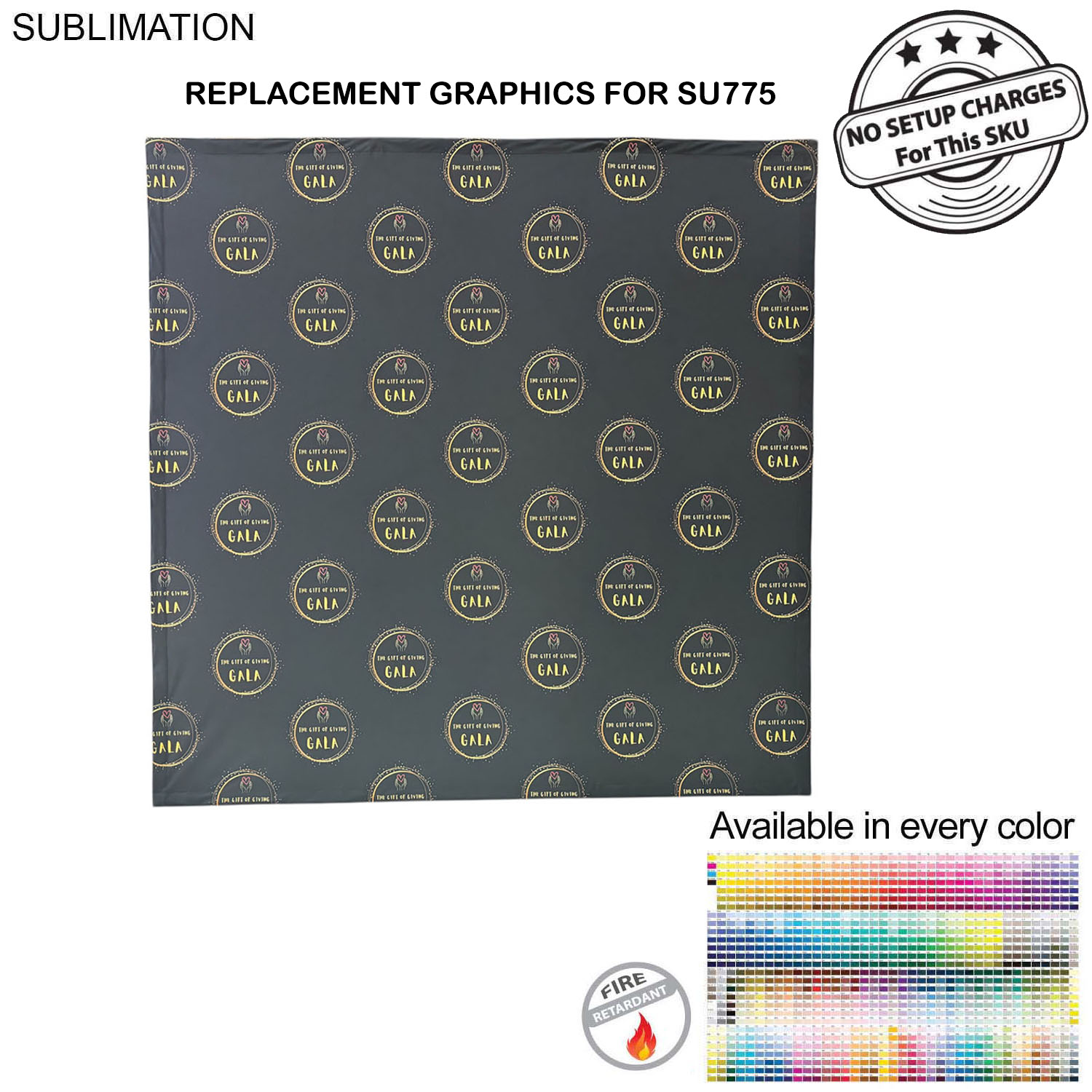 Replacement Graphics for 7.5' Straight Wall Tension Fabric with Velcro on the back, NO SETUP CHARGE 2