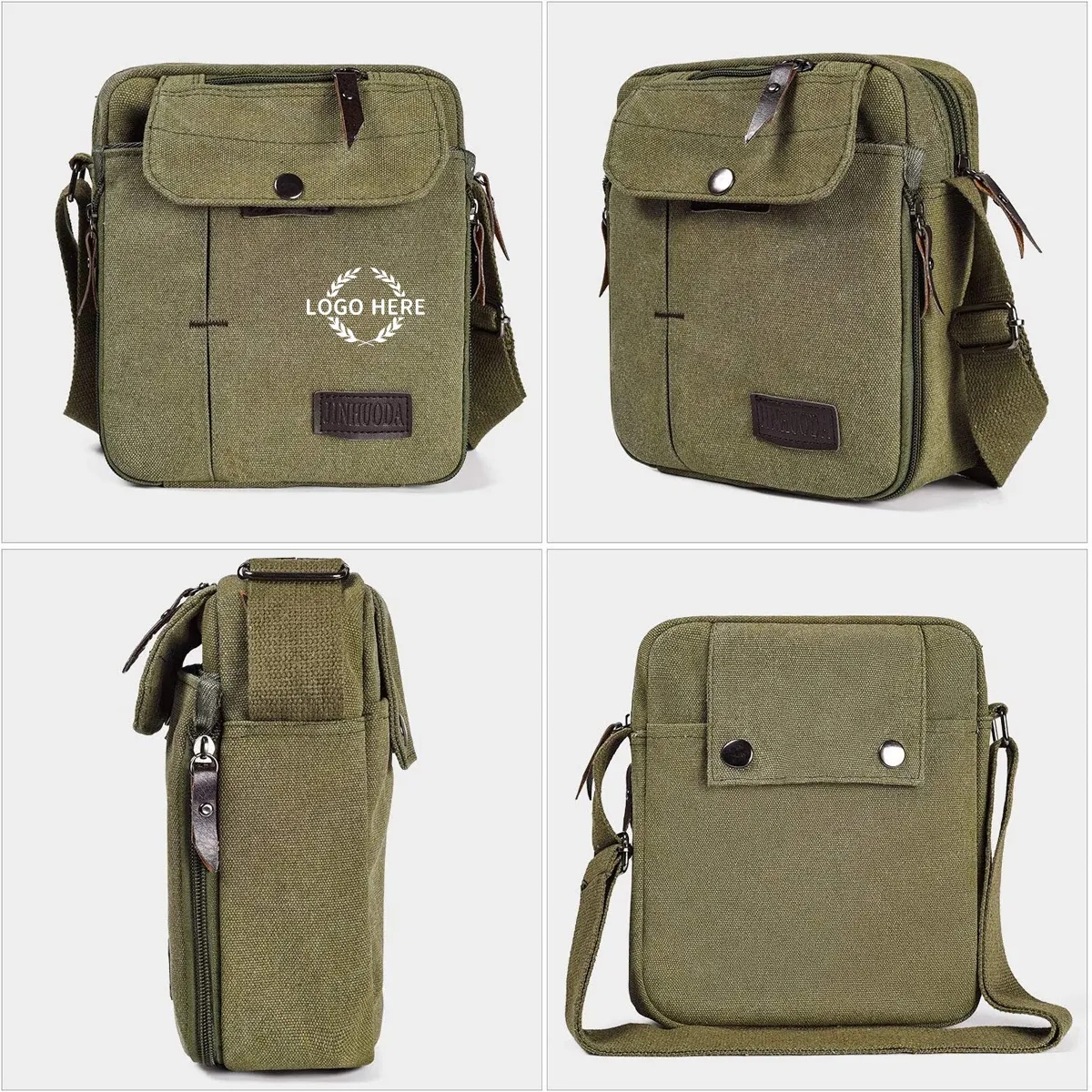Men's Canvas Small Messenger Bag 5