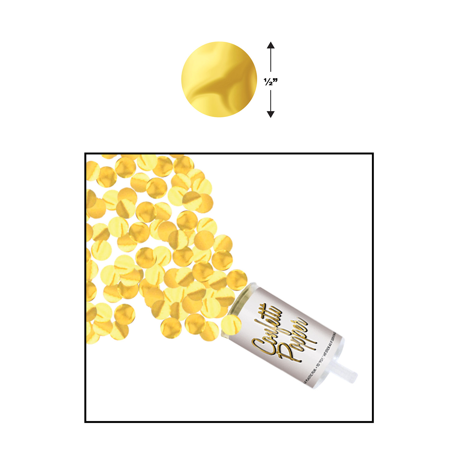 Gold Push Up Confetti Poppers
