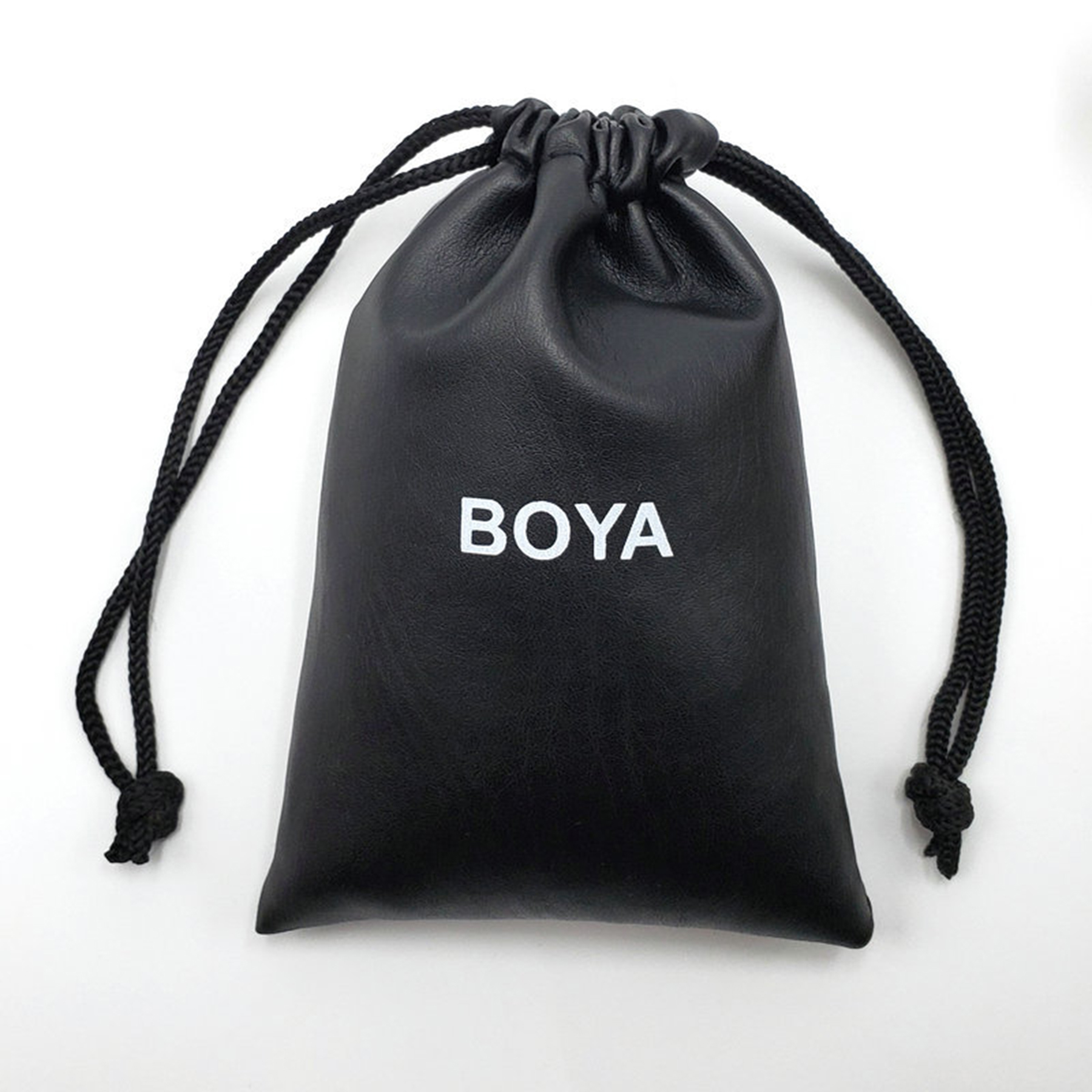 Black Faux Pu Leather Drawstring Bags 2