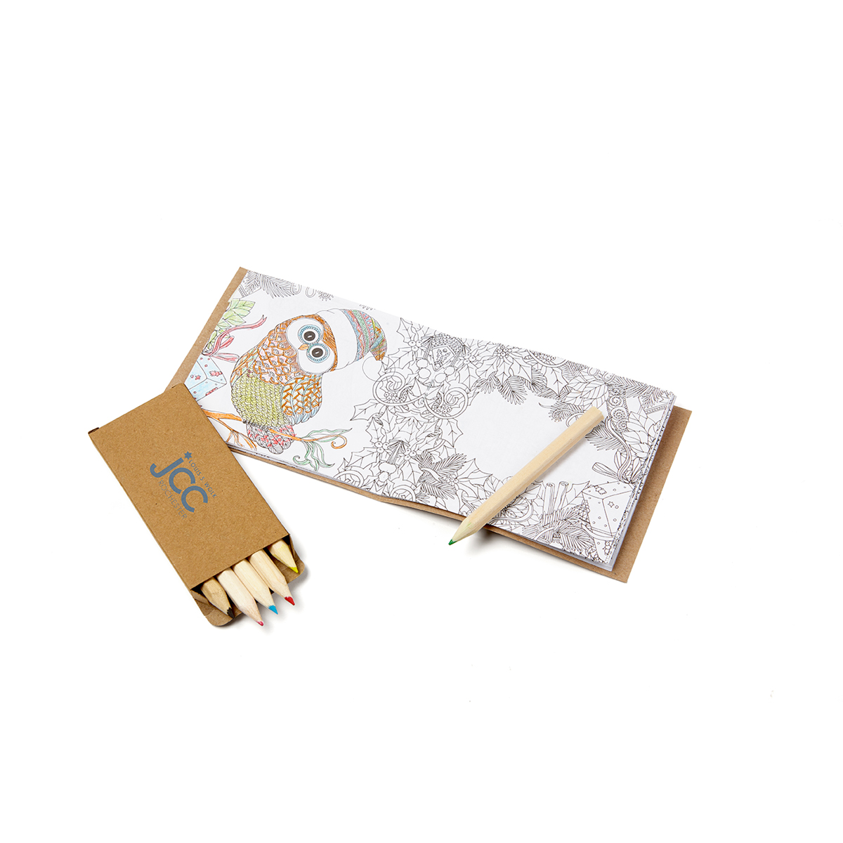 Holiday Theme Adult Coloring Book & 6-Color Pencil Set To-Go 4