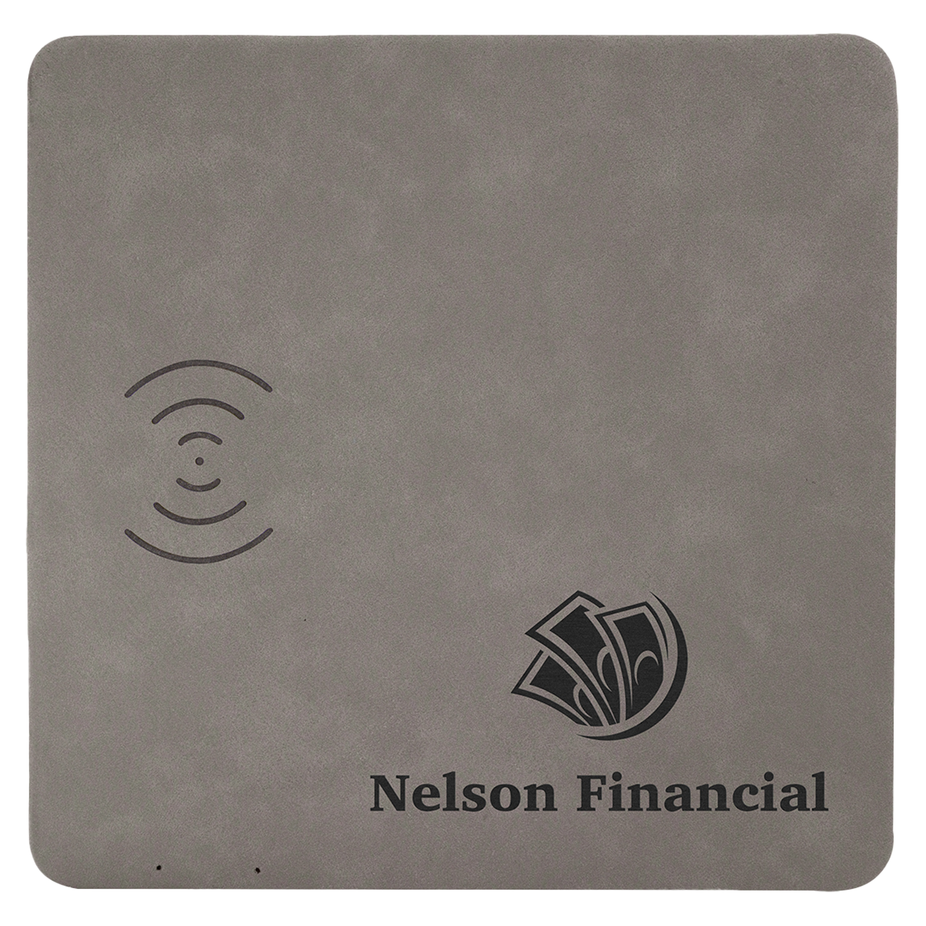 Gray Leatherette Phone Charging Mat