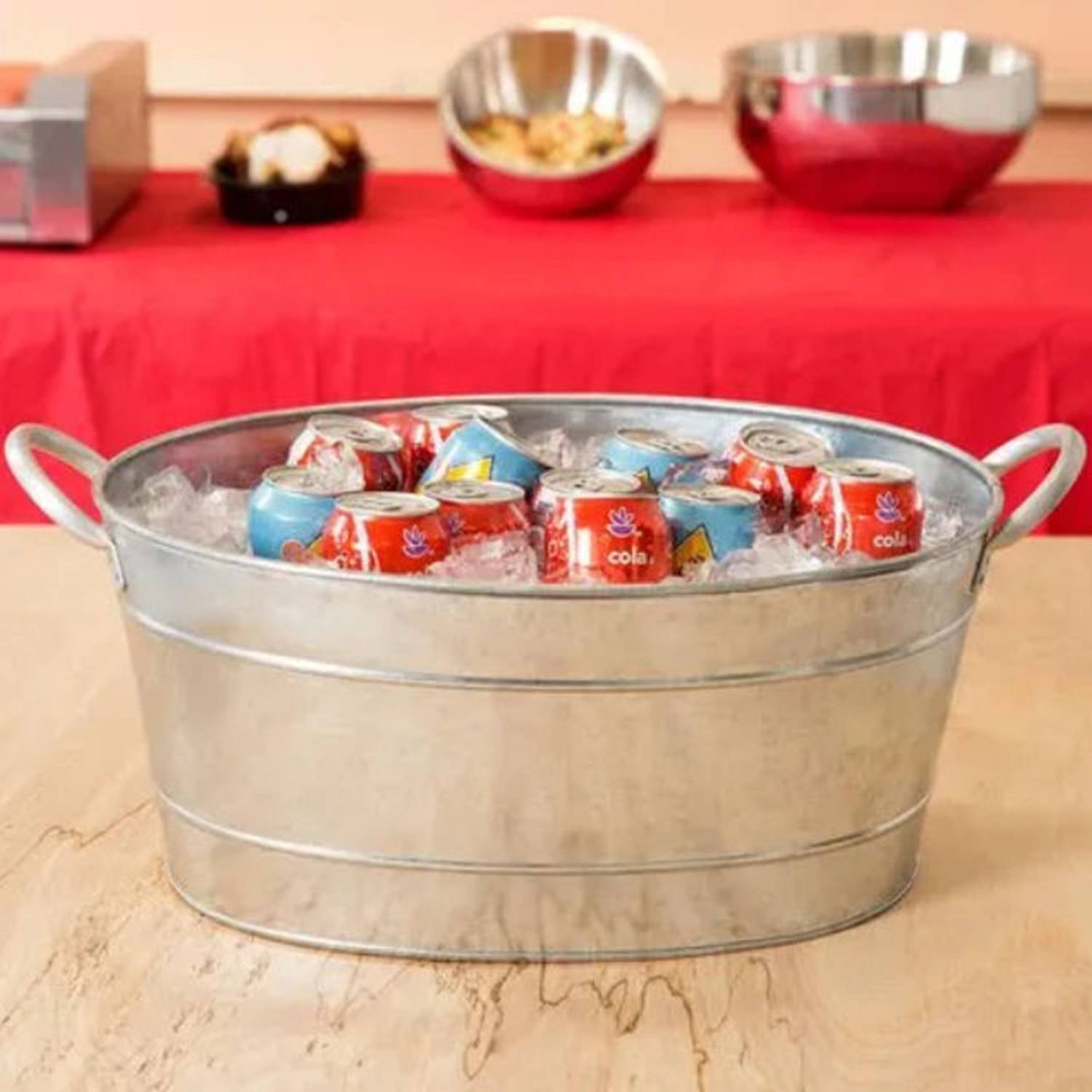 16L Galvanized Oval Beverage Tub 4